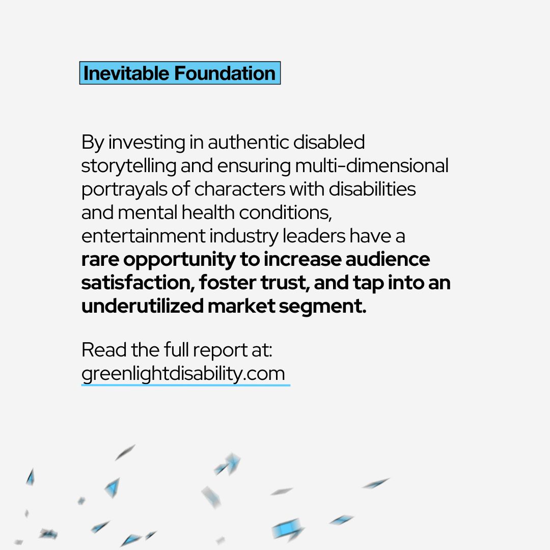 Our new research report highlights the preferences of film &amp; tv audiences, both disabled and non-disabled, revealing the potential economic payoff of investing in authentic disabled storytelling.

Read the full report: greenlightdisability.com

#greenlightdisability