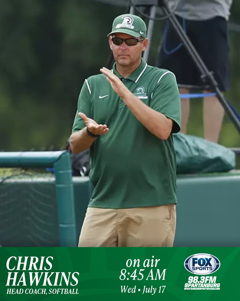 USC Upstate Softball (@upstatesoftball) on Twitter photo ⚔️ 𝑺𝒑𝒂𝒓𝒕𝒂𝒏 𝑻𝒂𝒌𝒆𝒐𝒗𝒆𝒓 ⚔️
Next Wednesday (July 17), USC Upstate takes over the <a href="/Spartanburg1400/">Fox Sports Spartanburg 98.3FM</a> airwaves
Hear head coach Chris Hawkins on "Bump and Run" at 8:45 a.m.
📰 brnw.ch/21wLdLY
#SpartanArmy ⚔️ ⚔️ 𝑺𝒑𝒂𝒓𝒕𝒂𝒏 𝑻𝒂𝒌𝒆𝒐𝒗𝒆𝒓 ⚔️
Next Wednesday (July 17), USC Upstate takes over the <a href="/Spartanburg1400/">Fox Sports Spartanburg 98.3FM</a> airwaves
Hear head coach Chris Hawkins on "Bump and Run" at 8:45 a.m.
📰 brnw.ch/21wLdLY
#SpartanArmy ⚔️