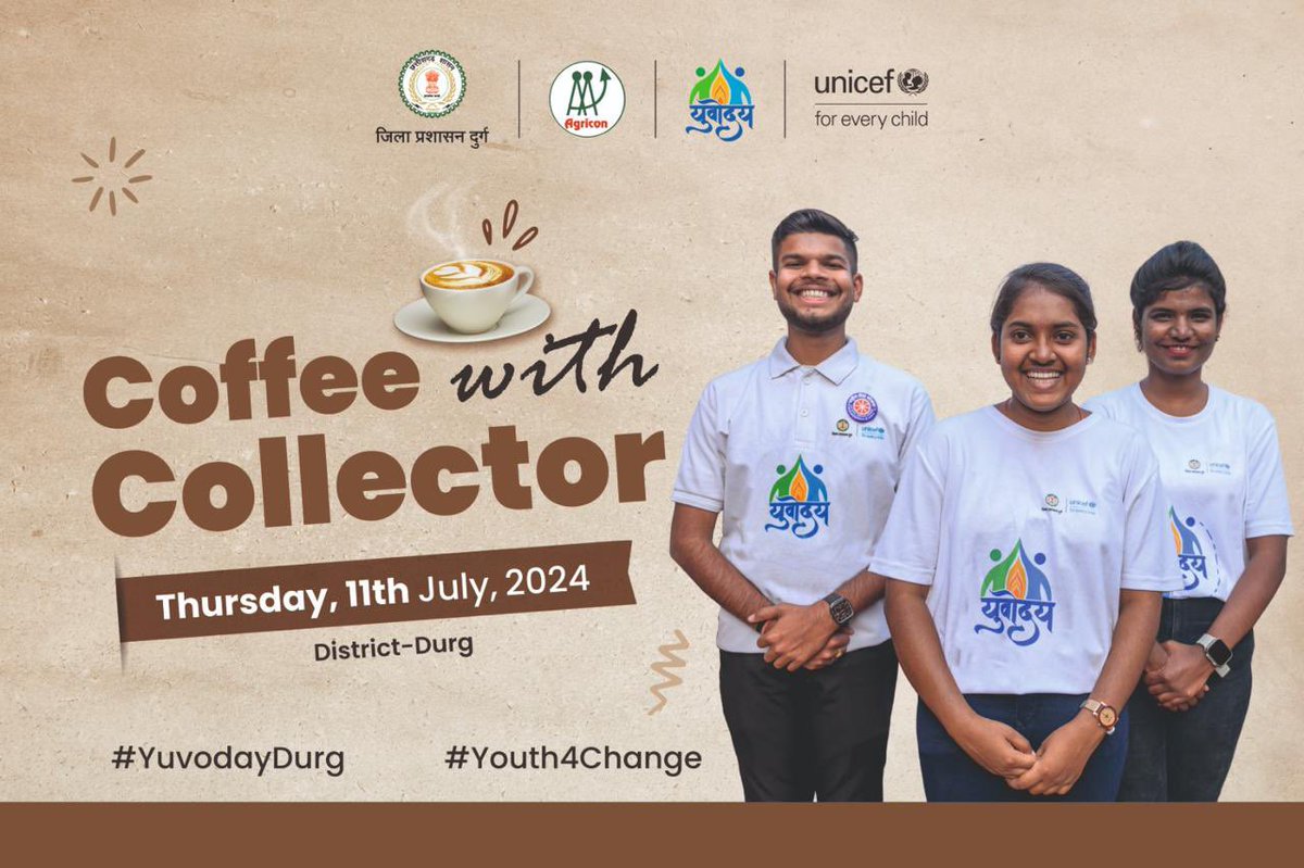 abhisheksinghDP's tweet photo. ☕️ Coffee with the Collector!
@YuvodayDurg Volunteers join for an inspiring session with DM &amp; Collector Ms. Richa Prakash Choudhary in @DurgDist Share  incredible stories and have inspirational talk with her.  
#Yuvoday #Youth4Change https://t.co/Fn6xisQ9Vb