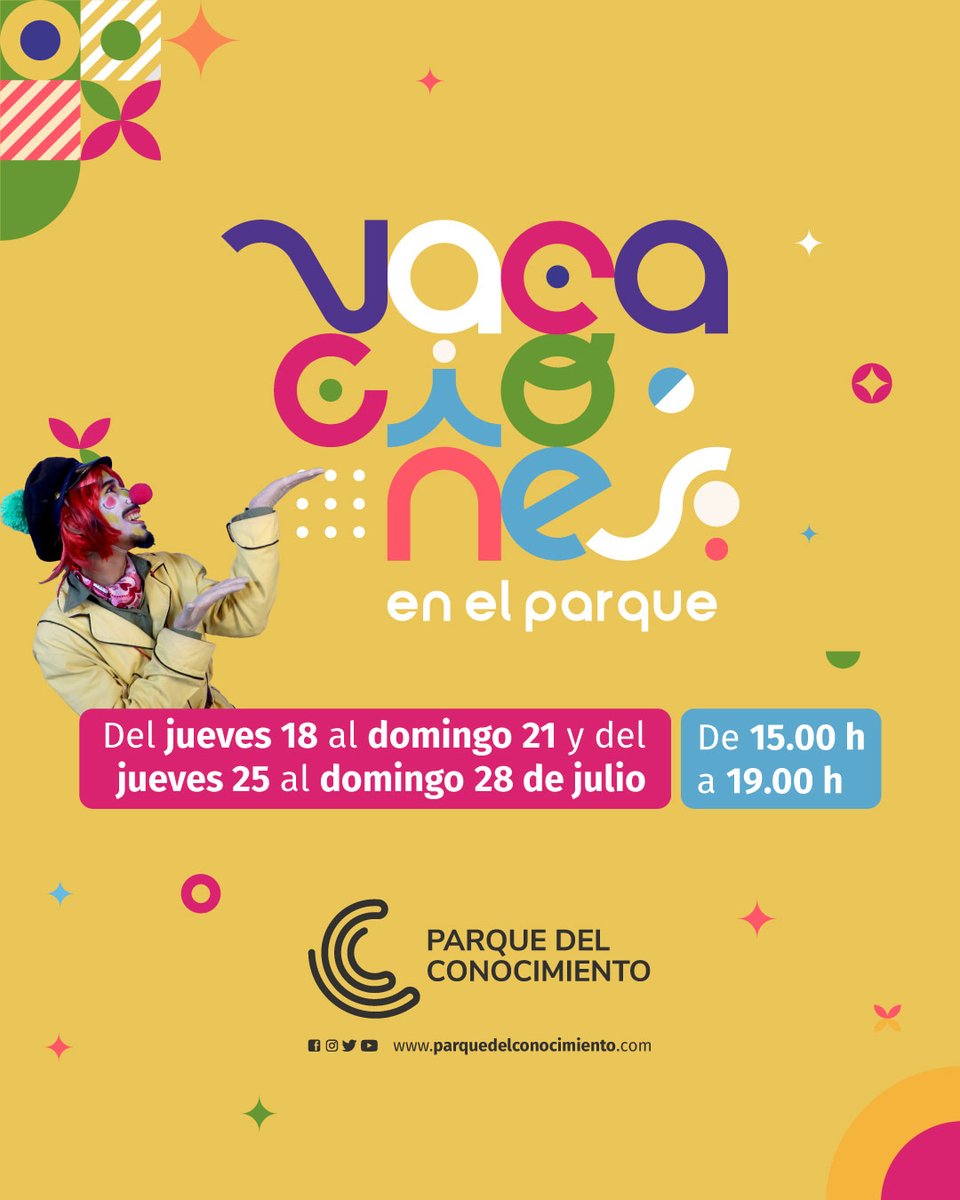✨️ Una vez más, el Parque del Conocimiento será el punto de encuentro en las vacaciones de invierno, para que las familias disfruten de una variada agenda. De jueves a domingo, los días 18, 19, 20, 21, y 25, 26, 27 y 28 de julio, de 15:00 a 19:00. ✨️ Seguí nuestras redes.