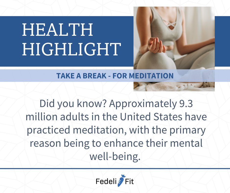 TheFedeliGroup's tweet photo. Meditation helps reduce inflammation, improves sleep, supports the immune system, and much more! Check out the American Heart Association to learn more about the benefits of meditation: https://t.co/FAa5oRFhlQ
#WellnessWednesday #TFGHealthHighlight https://t.co/etB8XypTMe