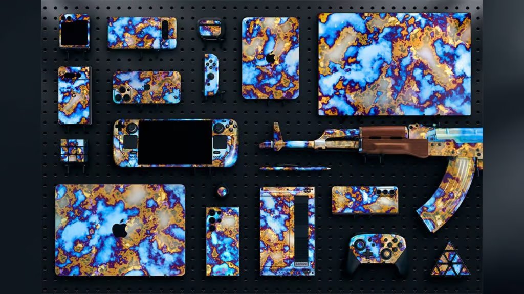 Dexerto's tweet image. dbrand is turning Counter-Strike’s Case Hardened skins into actual skins for electronic devices
