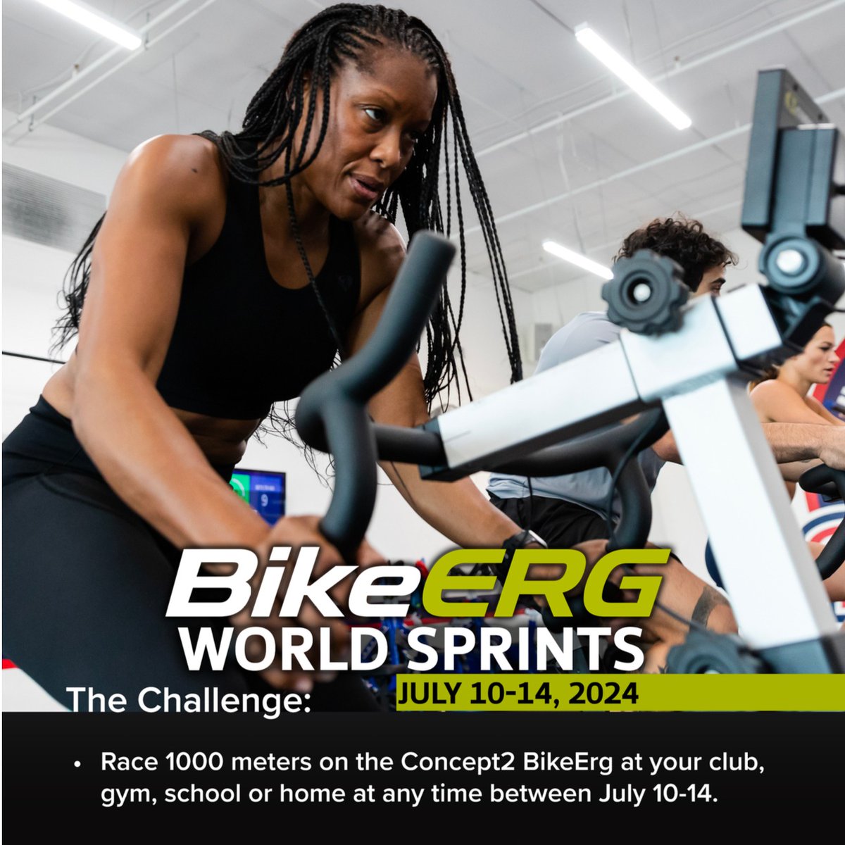 concept2's tweet image. The BikeErg Sprints kick off today and run through Sunday! Get that 1000m logged to see where you stand worldwide. If your gym/club submits 20+ entries the facility is put into a raffle for a free BikeErg! Head to the link in bio for full details.

#concept2 #BikeErg #C2Challenge