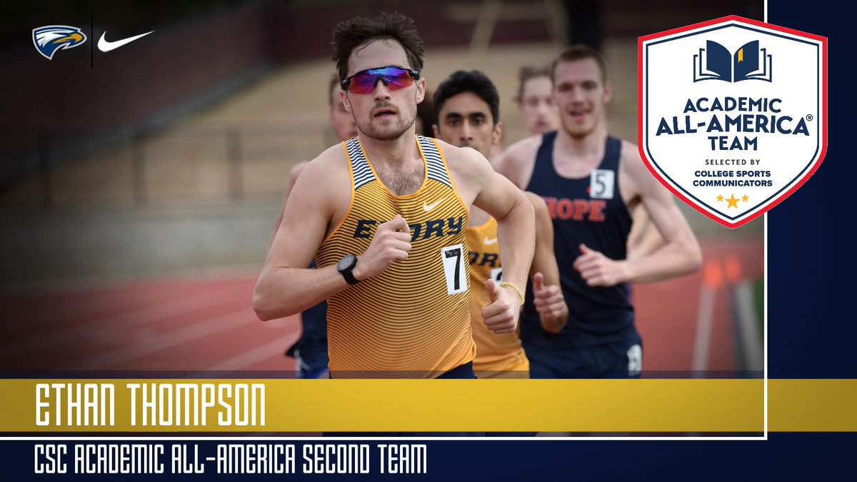 Emory Athletics (@emoryathletics) on Twitter photo ๐๐๐๐๐๐๐๐ ๐๐๐-๐๐๐๐๐๐๐๐ ๐บ๐ธ๐๐โโ๏ธ
Congratulations to <a href="/EmoryXCTF/">Emory Cross Country/Track and Field</a>'s Ethan Thompson for earning a spot on the <a href="/CollSportsComm/">College Sports Communicators</a> Academic All-America Second Team!
Release: bit.ly/3WfLwPM
#FlyHigher ๐๐๐๐๐๐๐๐ ๐๐๐-๐๐๐๐๐๐๐๐ ๐บ๐ธ๐๐โโ๏ธ
Congratulations to <a href="/EmoryXCTF/">Emory Cross Country/Track and Field</a>'s Ethan Thompson for earning a spot on the <a href="/CollSportsComm/">College Sports Communicators</a> Academic All-America Second Team!
Release: bit.ly/3WfLwPM
#FlyHigher