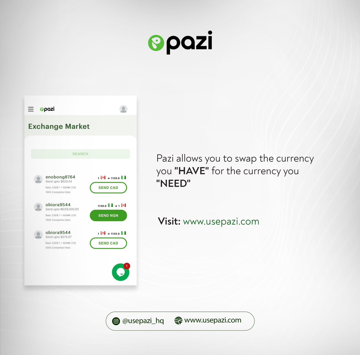 usepazi's tweet photo. USEPAZI makes it easier for way you to exchange currencies with its innovative P2P service. USEPAZI provides a secure and efficient solution for all your currency exchange needs.
#USEPAZI
#PeerToPeer https://t.co/FBMDYNFiVo