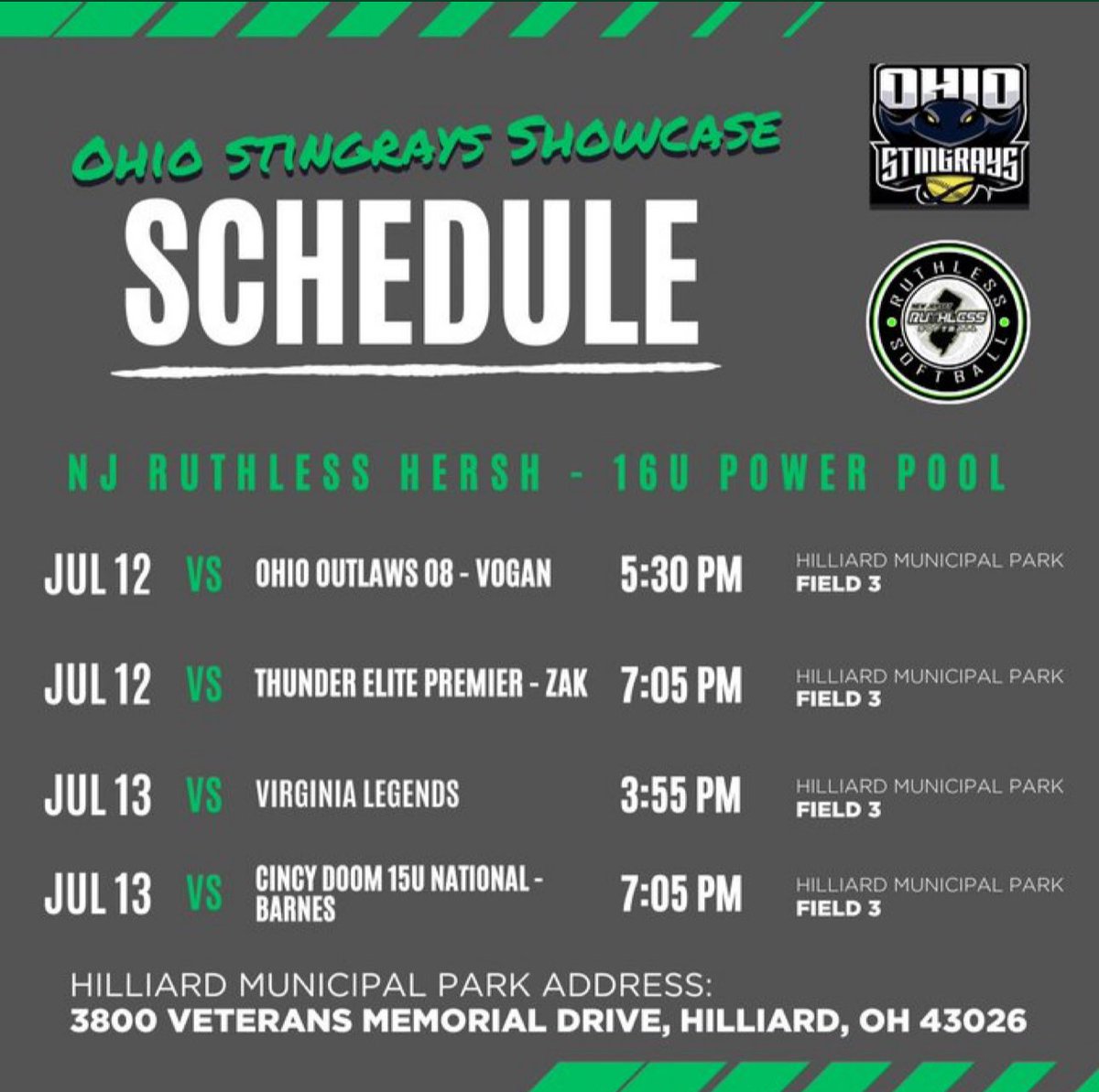 come see me and my team play this weekend in Ohio!!!