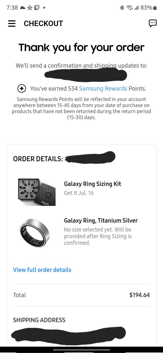 Ricky (@itsricksung) on Twitter photo Order confirmed. Time to flex my finger with #GalaxyRing <a href="/SamsungMobileUS/">Samsung Mobile US</a> #SamsungUnpacked Order confirmed. Time to flex my finger with #GalaxyRing <a href="/SamsungMobileUS/">Samsung Mobile US</a> #SamsungUnpacked
