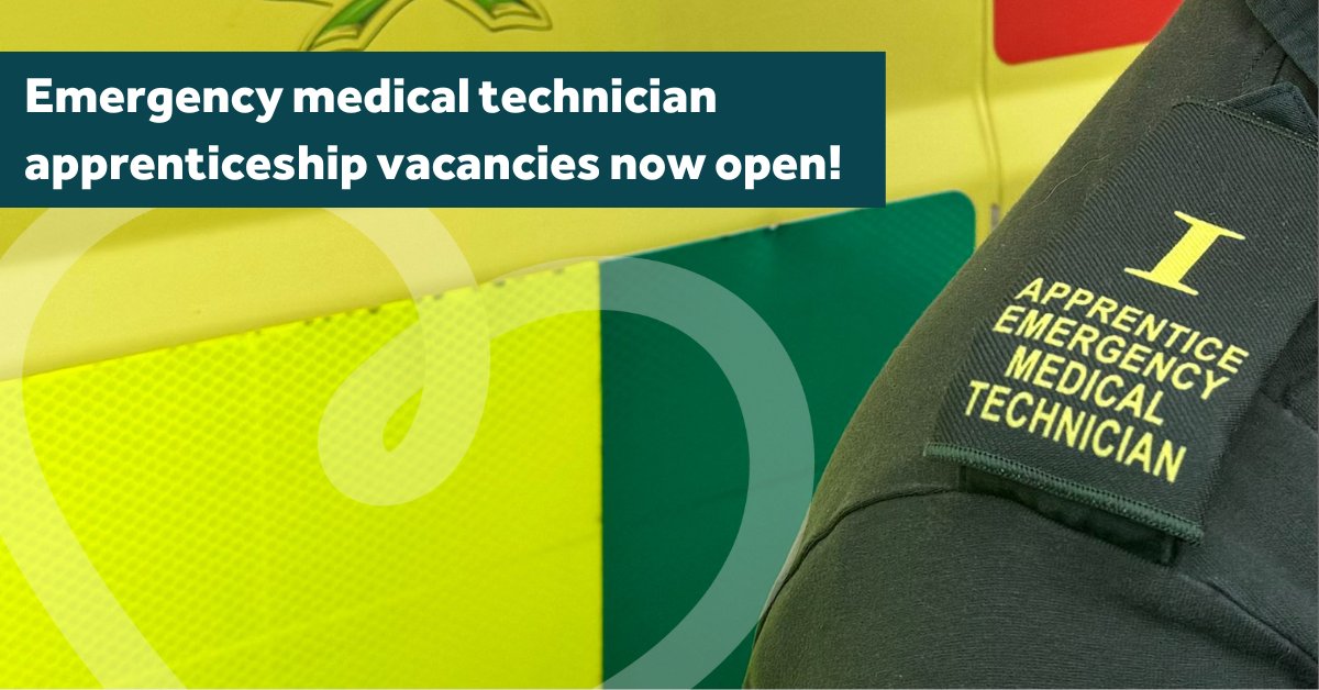 News announcement! Emergency medical technician apprenticeship vacancies are open!
nwas.nhs.uk/careers/vacanc…