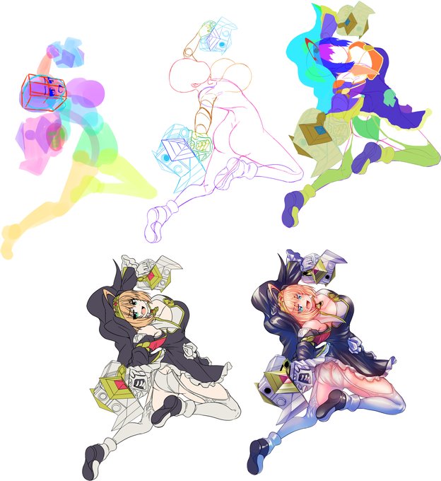 今回はバトルシーン用のカットインに使うべく全身入れ😋
背面撃ちは見栄えがヒジョーに良いので入れたかったのよねェ🤩 