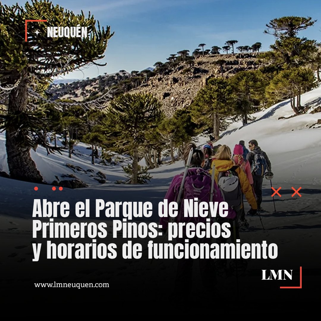LMNeuquen's tweet photo. ❄️ ¡Atentis amantes de la nieve!
🗓️ Este sábado 13/07 el #ParqueDeNieve de #PrimerosPinos inicia la temporada invernal con los servicios básicos para visitantes.
🎟️ Hay tarifa especial para zapalinos, residentes neuquinos y jubilados.
📎 Leé la nota: https://t.co/LPRjCQfZBK https://t.co/b3s9Ua2Sb6
