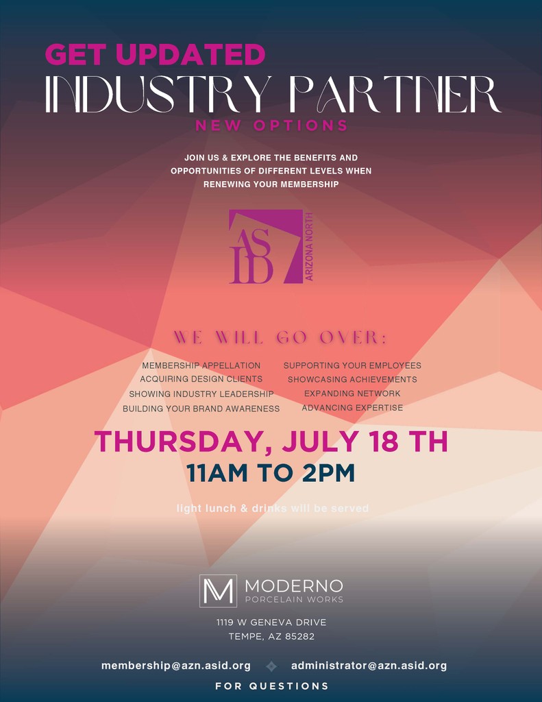 ASIDAZNorth's tweet photo. Discover the Benefits of Membership Renewal at Our Industry Partner Update!

Join us for the Industry Partner Update and explore the incredible benefits and opportunities at different membership levels. 

Don't miss this chance to elevate your partnership with us! https://t.co/v7B3slSAV6