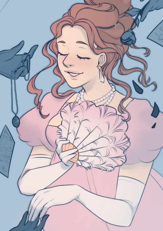 Glaceative's tweet photo. Okay I'm being nice and showing a finished version of that Pihla panel because I DID COOK. OK. This is probs the best panel of the episode, the others are not going as well💀 This is how the youngest sister "describes" Pihla in the ep. @webtooncanvas #canvaswebtoon #webcomis https://t.co/u5ZFu3csJL