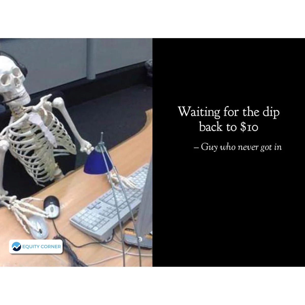 EquityCornerIn's tweet photo. Legends say he's still waiting for that DIP... 😂 https://t.co/Dw6jHtegFY