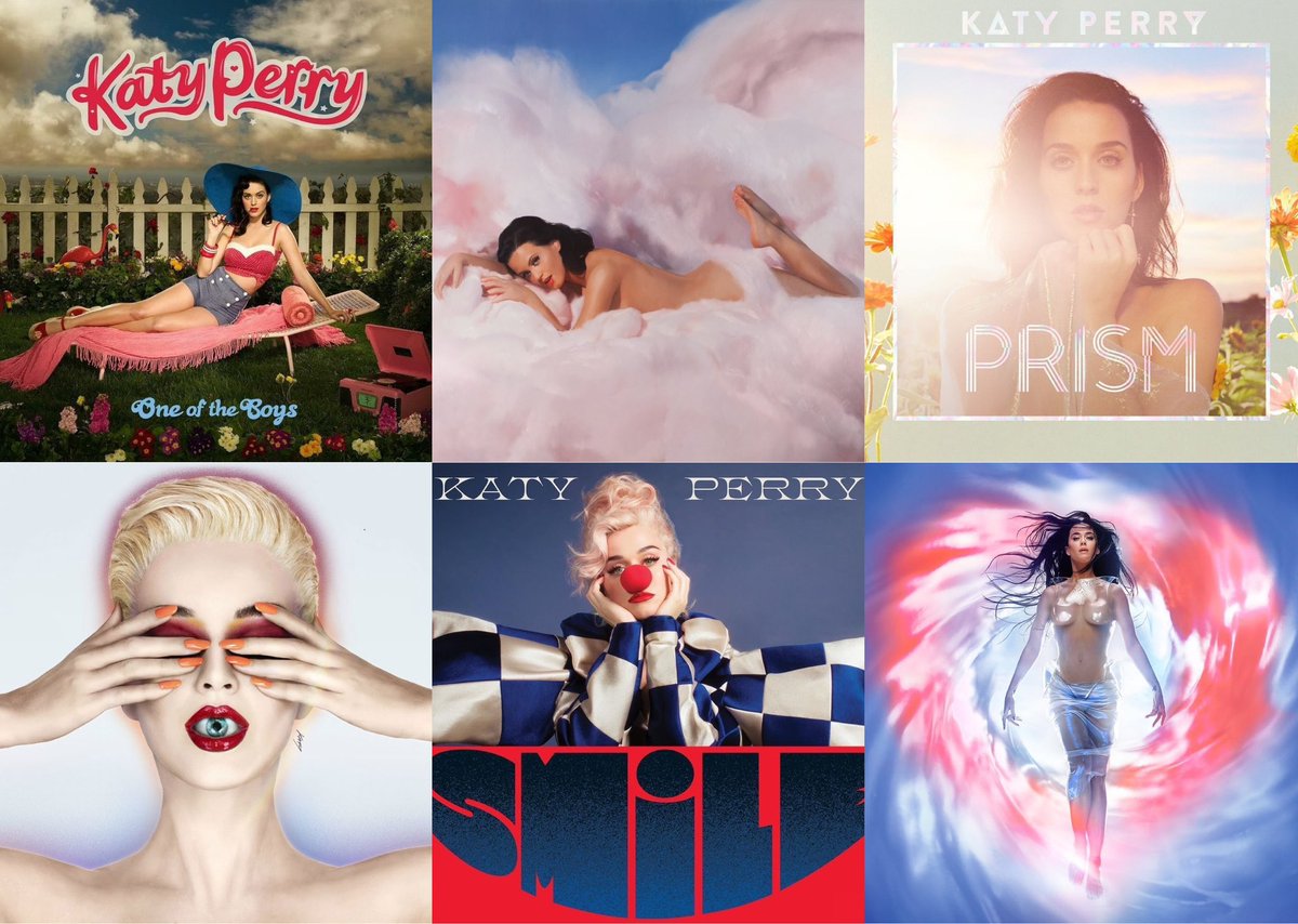 PopTingz's tweet photo. Katy Perry’s album covers. https://t.co/NpuU8JObl8