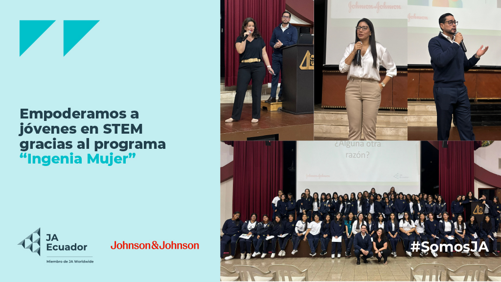 JAEcuador's tweet photo. Lanzamos el programa "Ingenia Mujer" en la U. E. Salesiana Domingo Comín en Gye. Gracias a @JNJNews Ecuador, 54 jóvenes mujeres explorarán carreras en ciencia, tecnología, ingeniería y matemáticas #STEM. ¡Juntos, abrimos un mundo de posibilidades! 🌟👩‍🔬🔬 #JAEcuador #RSE #RSC https://t.co/E2UGcqk26J