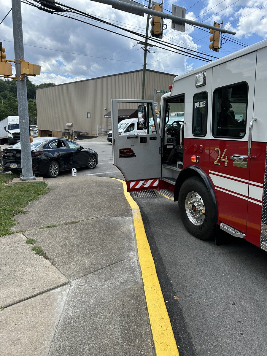 SWGFD24's tweet image. Rescue Pumper on scene of a 2 car accident on S. Main Street in front of Baldy’s in the Borough.  1 patient was transported to be evaluated.