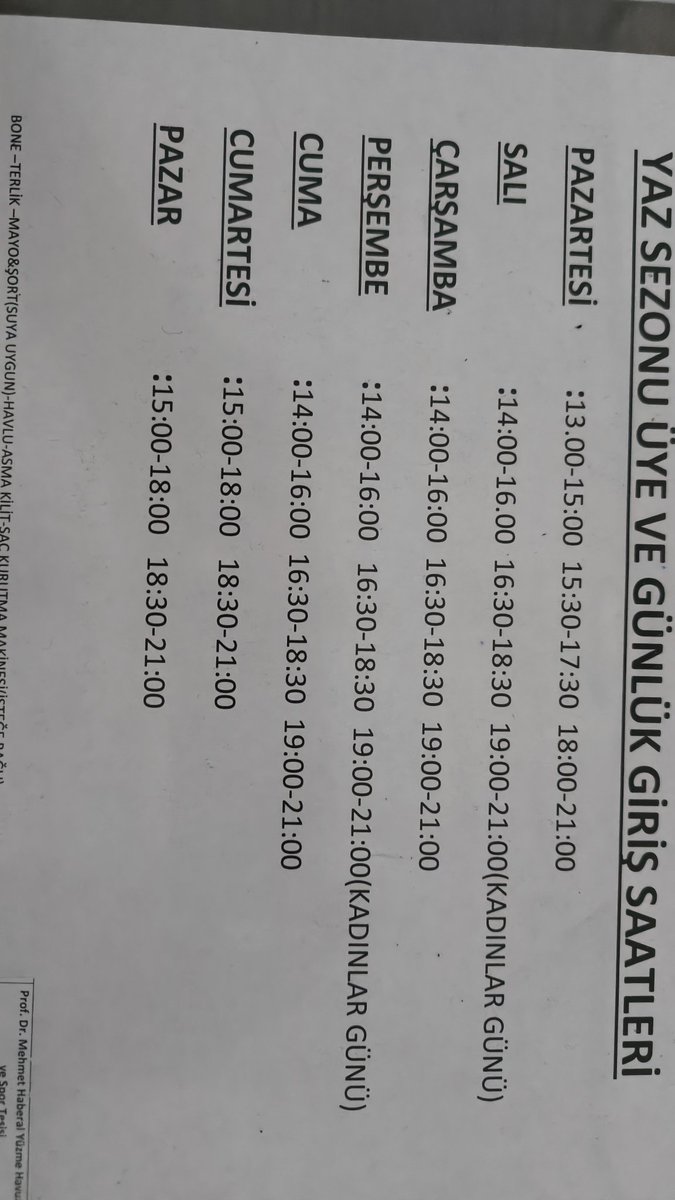 Yenimahalle Belediyesi Prof.Mehmet Haberal Yüzme havuzu yaz sezonu üye ve günlük kullanım programı yapıldı. Kış dönemi sabah 7-9 saatleri üyelerin kullanımına ayrılmıştı erken saatlerde üyeler havuzu kullanıyor ve spor yaparak işine gidiyordu. Yaz döneminde bu imkan ortadan kalkt