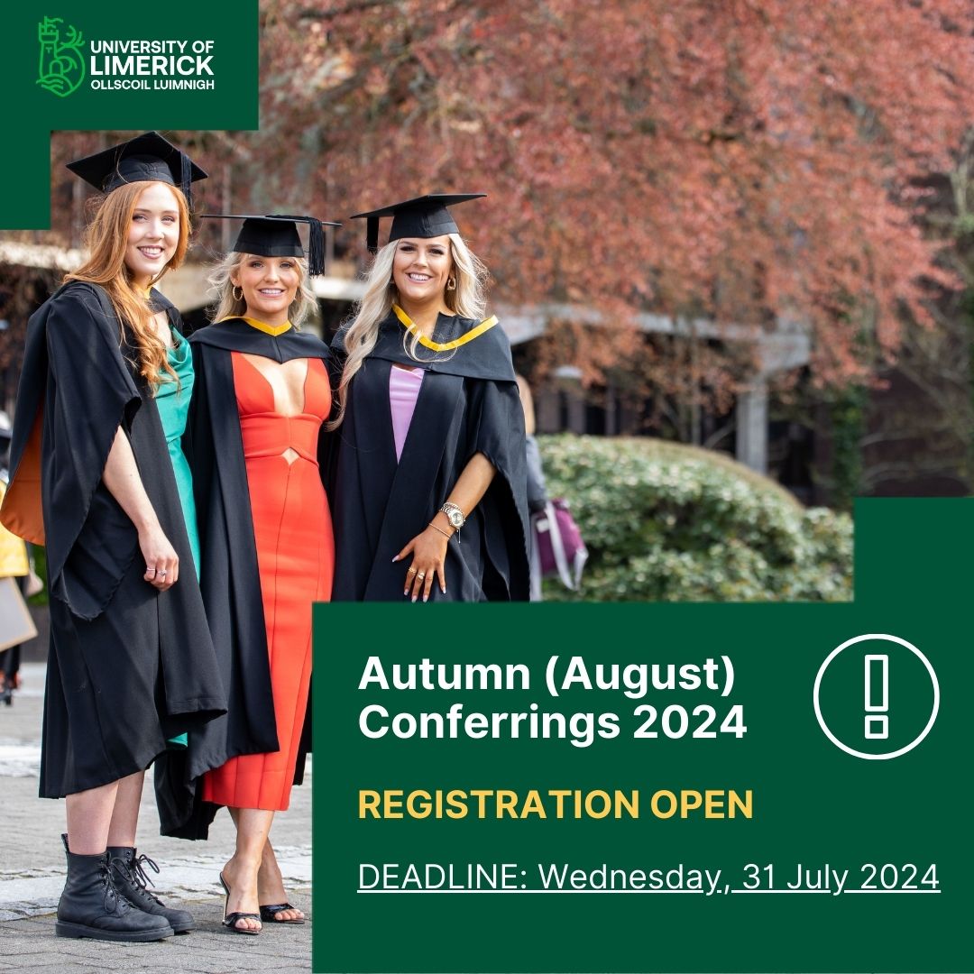 Attention August Graduands 🎓

Registration for our Autumn (August) 2024 Conferrings is now open ‼️

August graduands have now been contacted. Check your student and personal emails for all the important information  

Deadline: Wednesday, 31 July 2024 @ 17h00 ⏳

#ulgraduation