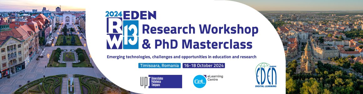 🔴CALL FOR PAPERS - #EDEN2024 Research Workshop &amp; PhD Schools Masterclass in Timisoara, Romania, 16-18 October 2024

👉 "Emerging #Technologies, Challenges and Opportunities in #Education and #Research"

ℹ️✅ Find more information and register now: eden-europe.eu/event/eden-202…
