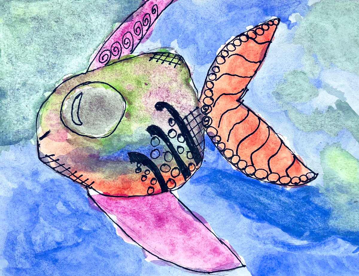 visualarts_sbs's tweet photo. More beautiful Vincent Scarpace inspired paintings from our rising year 7s! @Year7SBS1 @StBirinusSchool #sbspride 🐠🎨🖌️🌟 https://t.co/7LfDmC5Xki