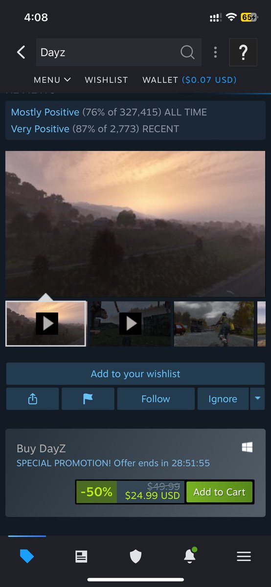 Saud11X11's tweet image. 🚨🚨🚨🚨
Dayz
SPECIAL PROMOTION! 50%
Offer ends 11 July 
@steam
#steam #SteamDeals #FreeGameKey #Giveaway #SteamDeals #GiveawayAlert #Gaming #PCGamingGiveaway #PCGamingOffer #dayz #summer_sales