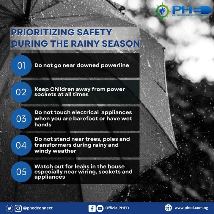 PHEDconnect's tweet image. Rainy season is here! Let's prioritize safety together!

At PHED, we care about your well-being. 
Let's stay safe and dry this rainy season!

#PHEDCares #RainySeasonSafety #PrioritizingSafety #StaySafe #RainyDays #SafetyFirst #PHEDGotYourBack