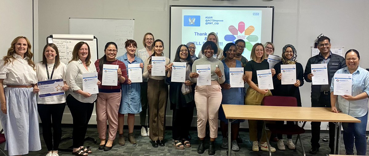 🎉 Welcome to our newest cohort of QSIR Practitioners! Congratulations all and please do keep in touch with us. We look forward to hearing about your improvement efforts 🏆 
#QI #QSIR #improvement #NHSImpact