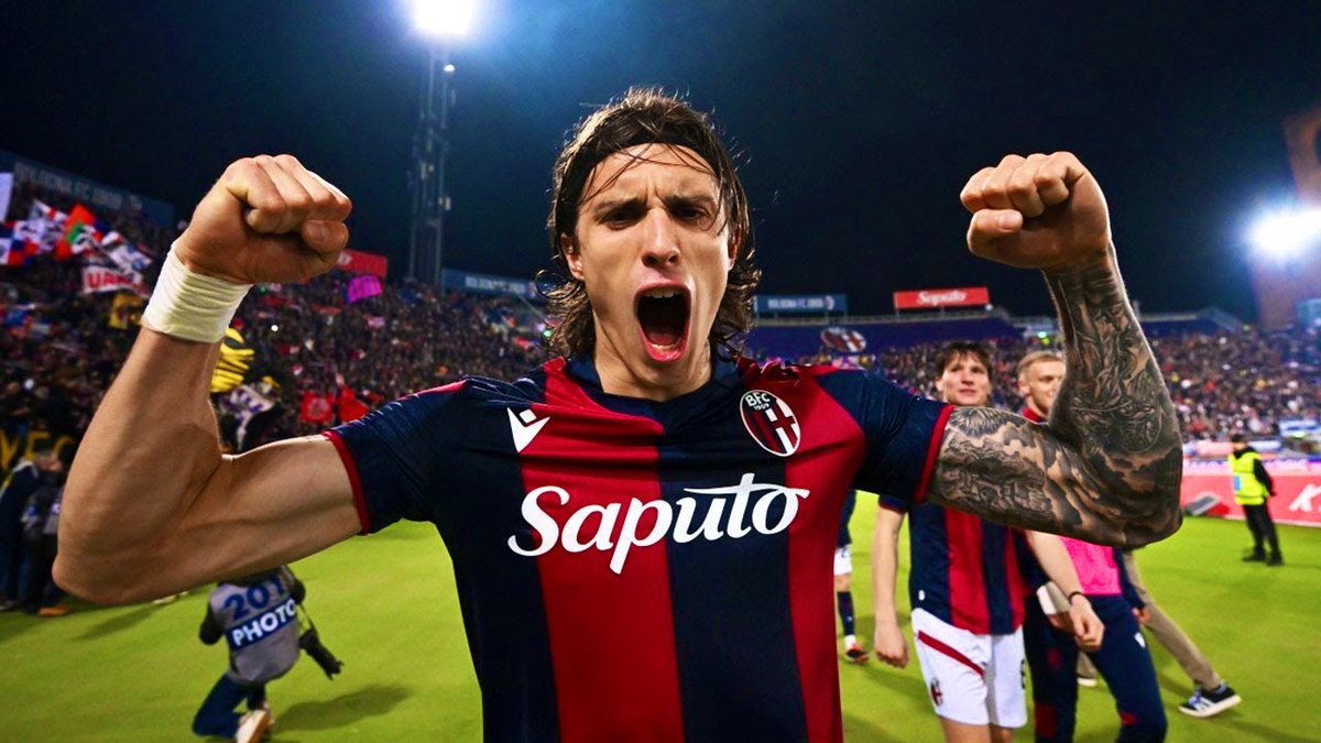 AFCfrom's tweet photo. 🚨 Breaking: @Arsenal &amp; Bologna agree ~ €50M fee (add-ons included) for Italy Int’l Riccardo Calafiori.

Clubs confident to complete final terms of payment structure / other details this week, before player travelling to London for medical.

Final stages. 🇮🇹🔴 #AFC https://t.co/aIxN0pxGCw