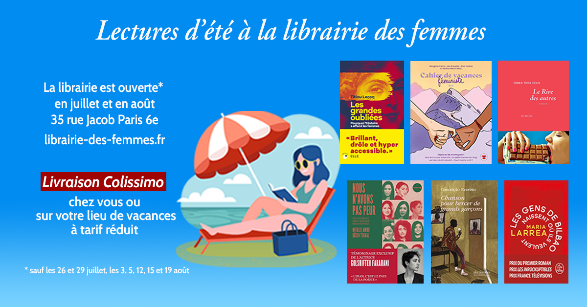 A retrouver cet été à la librairie des femmes
🏖️ une sélection de livres pour l'été, romans décalés, essais féministes...
🏆 un assortiment de livres sur les femmes dans le sport à l'occasion des JOP
🎙️ des promotions exceptionnelles sur les livres audio 
librairie-des-femmes.fr