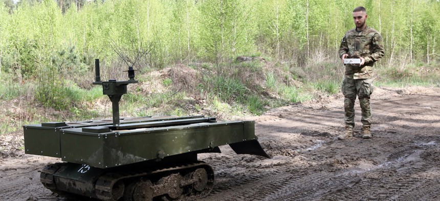 RCDefense's tweet photo. Ukraine Bets on Land Robots for Next Phase of War via @DefenseOne by @samuelskove #RussiaUkraineWar #Ukraine #Russia #UGV #Warbots #GroundRobots https://t.co/03yMFqxkxU https://t.co/dSnY9Jkrpg