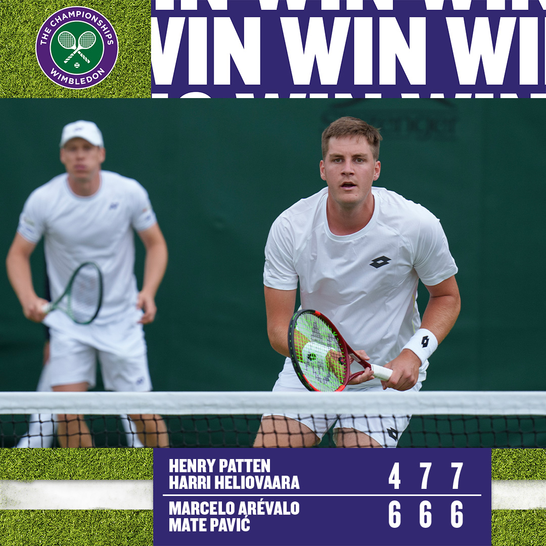 the_LTA's tweet photo. 🔥 Henry Patten &amp; Harri Heliovaara are @Wimbledon SEMI-FINALISTS!!! 🔥

#BackTheBrits 🇬🇧 | #Wimbledon https://t.co/cvU7qU9nJo