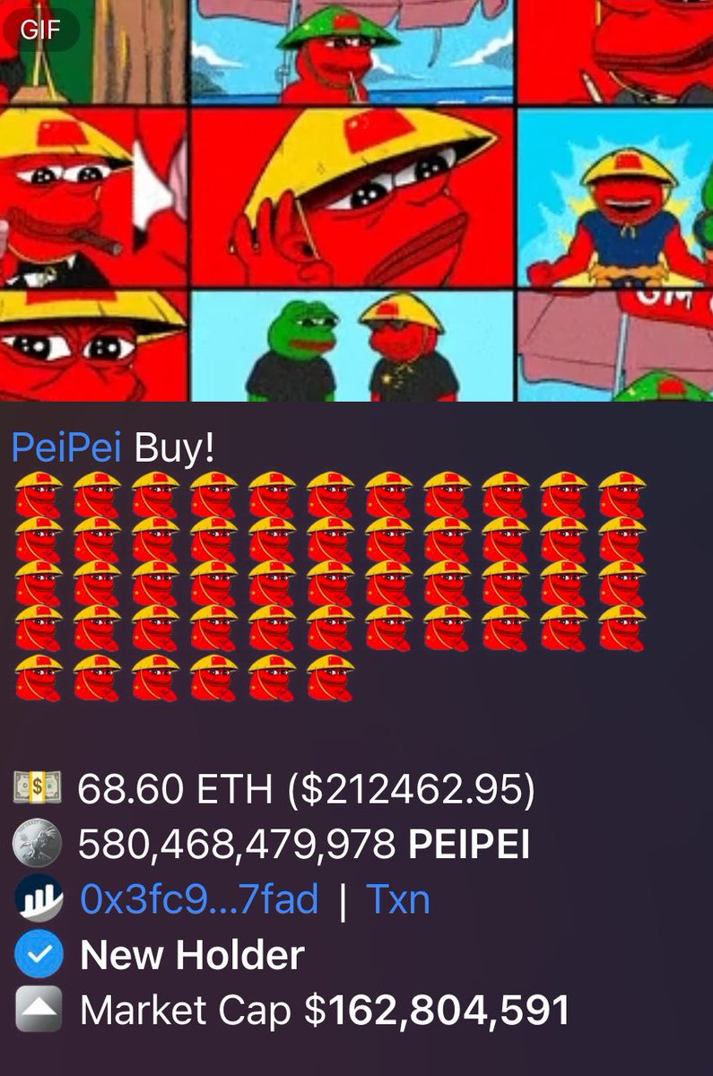 peipeierc20's tweet photo. Whales can’t get enough of $PEIPEI 🐸 https://t.co/pJMS1bakym