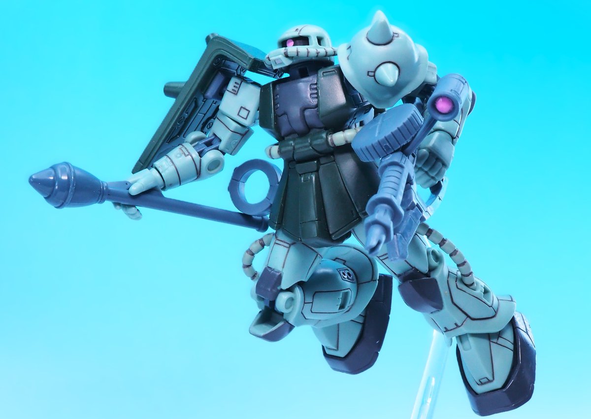 実際に装備させるとこんな感じ。 08小隊に登場する「陸戦型ザクII」の