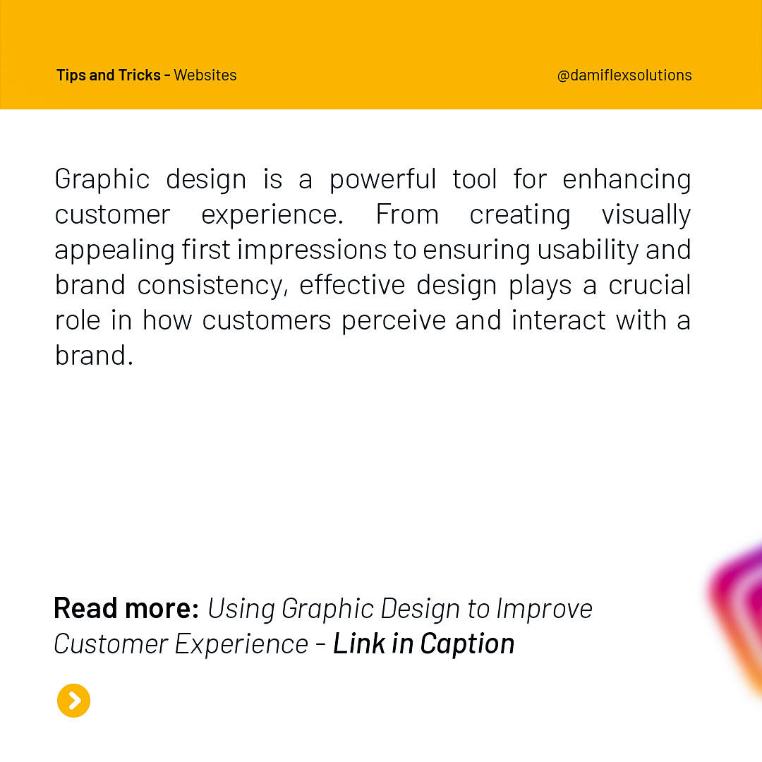 dflexsolutions's tweet photo. In Customer Experiences, graphic design is a powerful yet sometimes overlooked tool for enhancing customer experience.

Follow @dflexsolutions for more.

Read more: https://t.co/ML4TV6Doc6

#customerexperience #branding #graphicdesign #colors #typography #imagery #illustration https://t.co/QOCFSC0034