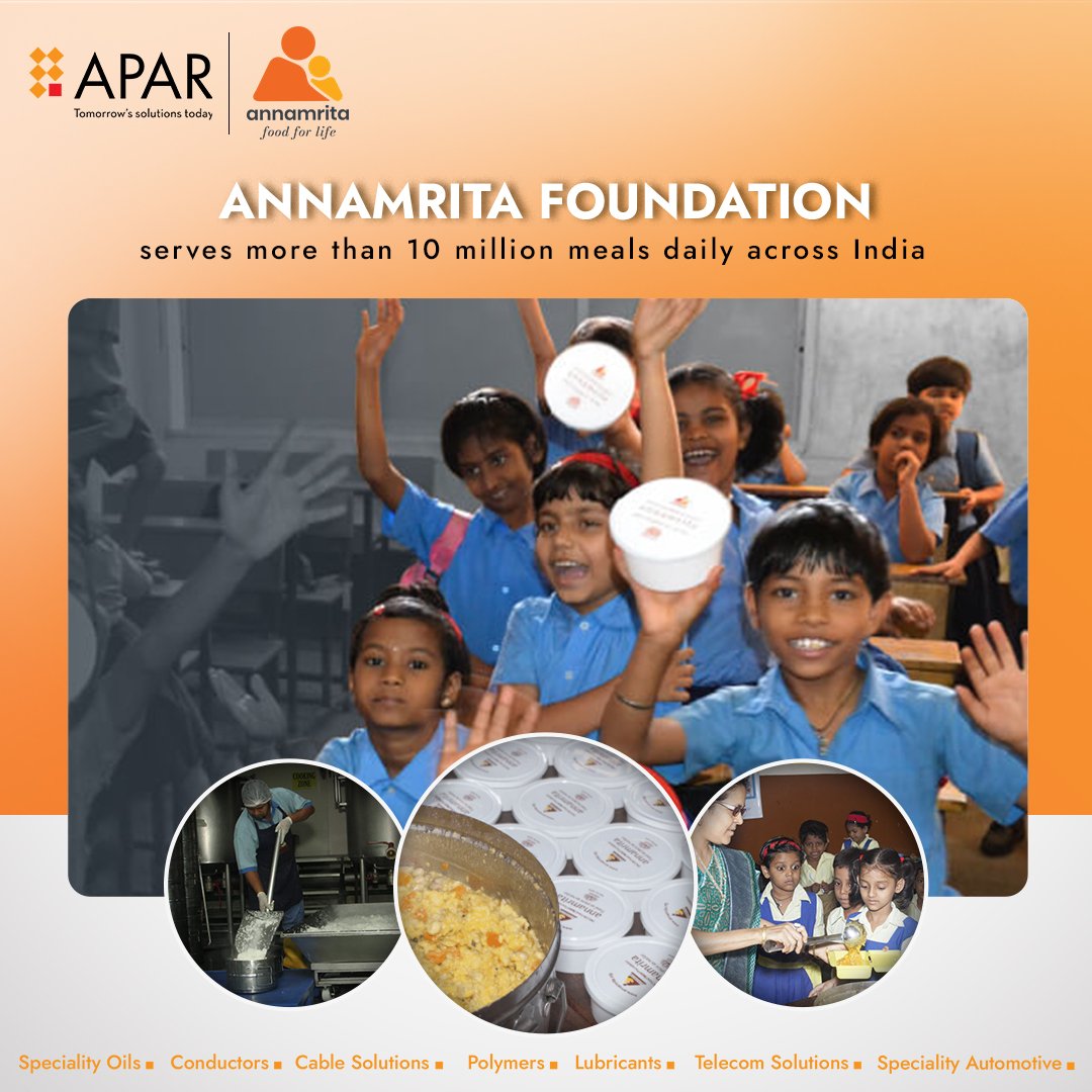 AparIndustries's tweet photo. It is a pleasure to partner with the Annamrita Foundation, sharing our commitment to #BeyondBusiness goals.
#AnnamritaFoundation #EndHunger #FoodForAll #MidDayMeals #NGO #India #Charity #SocialImpact #Inspiration #CommunitySupport #Nutrition #Malnutrition #CSR https://t.co/0QBqMsPF7U