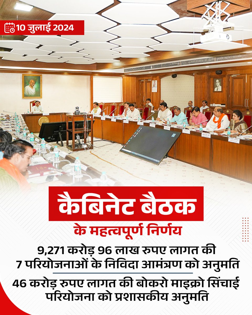 DrMohanYadav51's tweet photo. आज कैबिनेट बैठक में लिये गए महत्वपूर्ण निर्णय...

#DrMohanYadav
#CMMadhyaPradesh https://t.co/Sq2M9gIuGp