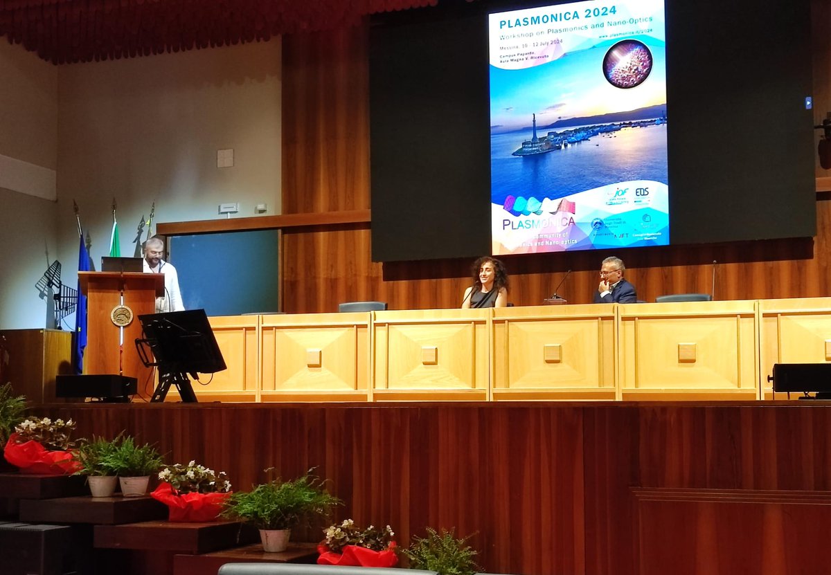 Plasmonica's tweet photo. Let #PLASMONICA2024 begin @CnrIpcf @unimessina! A warm welcome from Onofrio Maragò, Valentina Venuti, and our Steering Committee member and local organizer Antonino @ninofoti7 👏👏 https://t.co/2PwpZejrVN