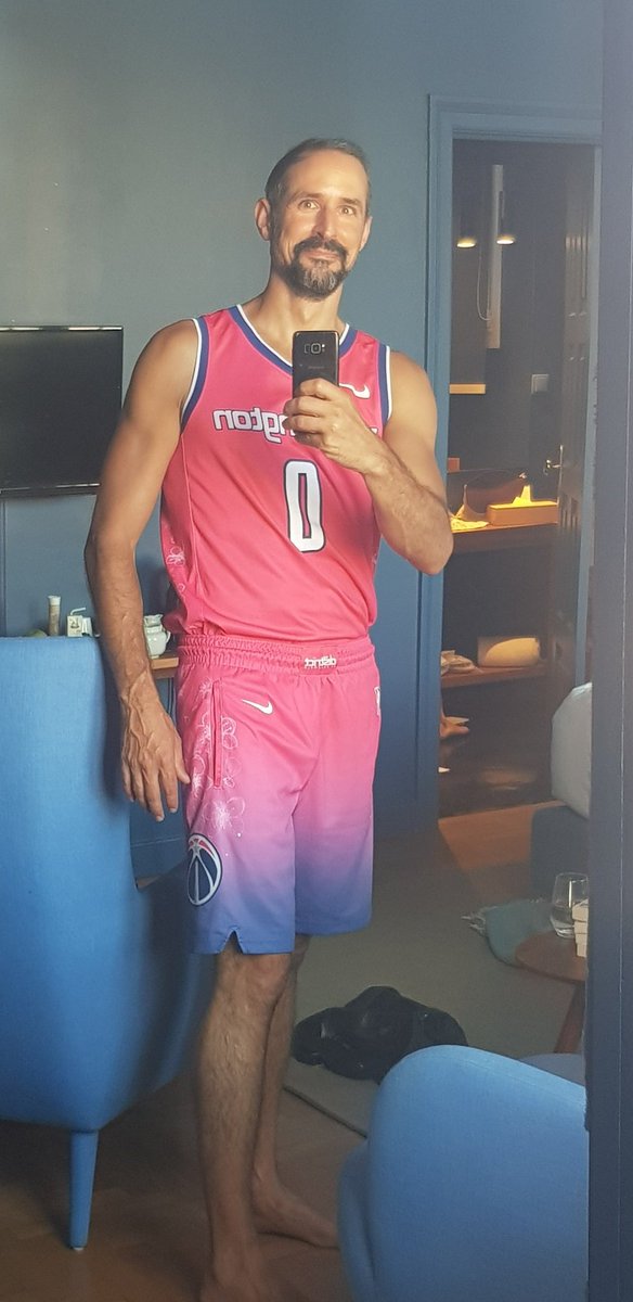 Jimpetuous's tweet photo. No YOU deliberately bought knockoff Wizards swim trunks to pair with the Cherry Blossom alternate jersey on vacation
#NBASummer 
#forthedistrict https://t.co/CYp7VzRUks