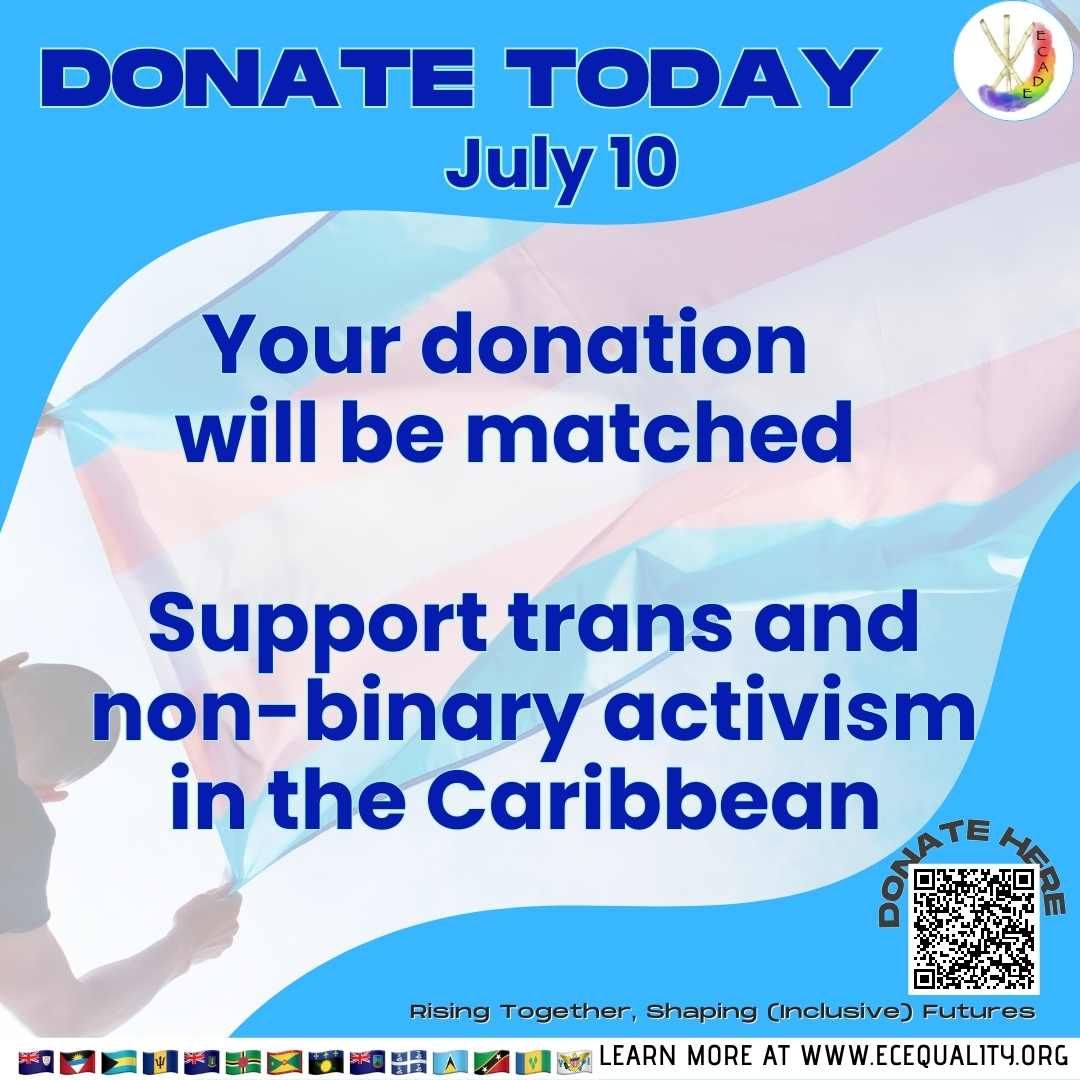 EC_Equality's tweet photo. Donate today and Global Giving will DOUBLE your donation to #ECADE! #JulyBonusDay!
https://t.co/Iny3dWT1uh
...
Support #Transgender #NonBinary #activism #CaribbeanLGBTQ #GayCaribbean https://t.co/zeKUESm6jt