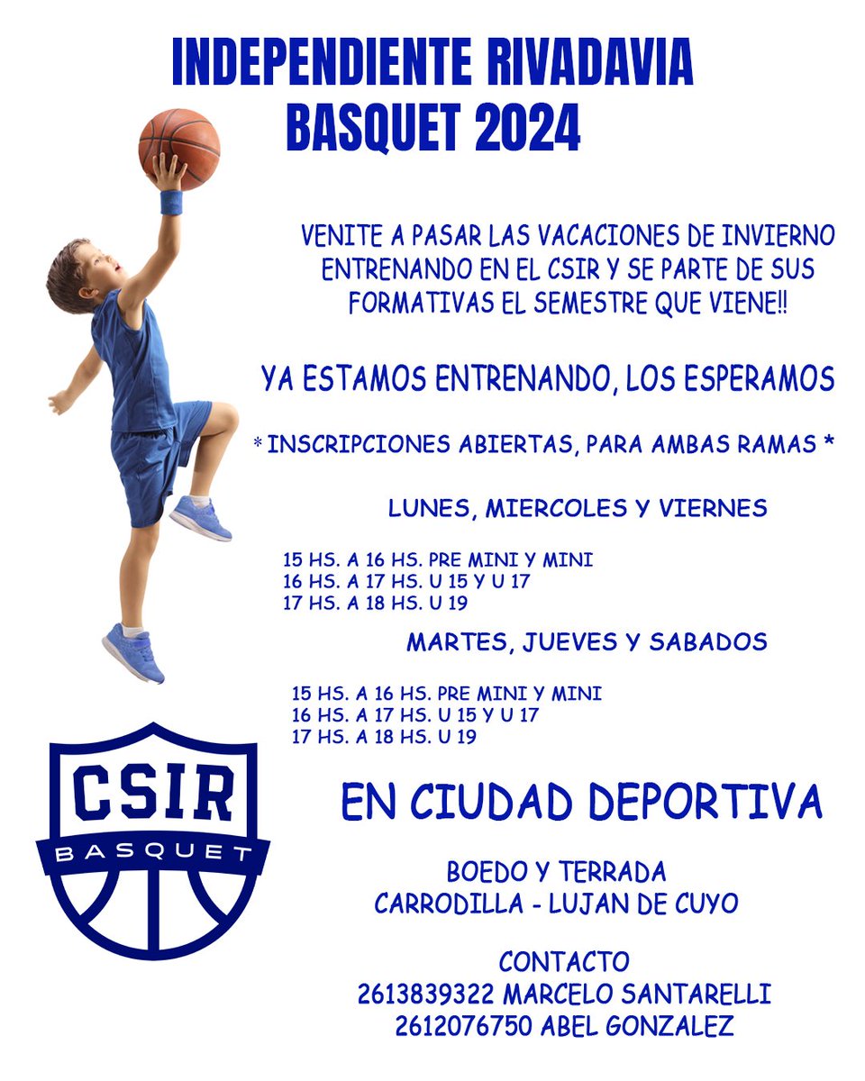 basquetcsir's tweet photo. Los esperamos a todos! 💙🏀⛹️‍♂️ https://t.co/8PMGzmQkuw