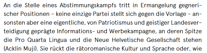 swissvotes's tweet photo. 91,6% der 🇨🇭Stimmenden sagten 1938 Ja zur Landessprache #Rätoromanisch. Im Kontext der geistigen Landesverteidigung gabs zur Vorlage, die «nichts kostete», den vierthöchsten Ja-Anteil je.

O-Töne und Hintergründe dazu:

📻@SRF https://t.co/2CTuZmV9bV 

📃https://t.co/8Lw9NfXRhB https://t.co/01RbtO0Jqc