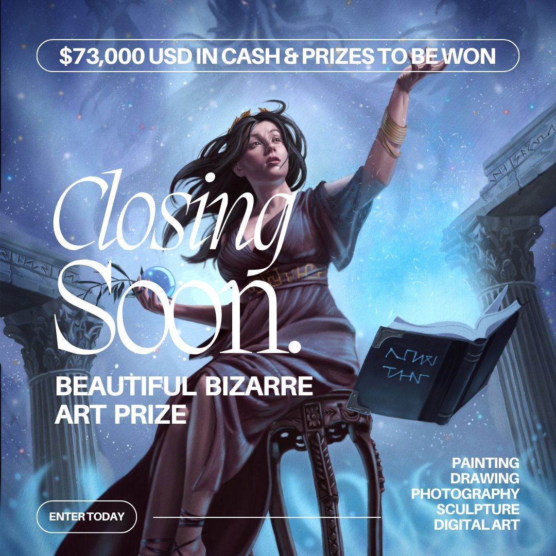 BeautifulBzarre's tweet image. CLOSING SOON | Beautiful Bizarre Art Prize | Deadline: 17 July
If you would like to have your work published in Beautiful Bizarre Magazine, win $10,000 USD cash - enter today &amp;gt; beautifulbizarreartprize.art

Entry by: @dmiliotis  - Digital Art Award

#artprize #artcompetition #art