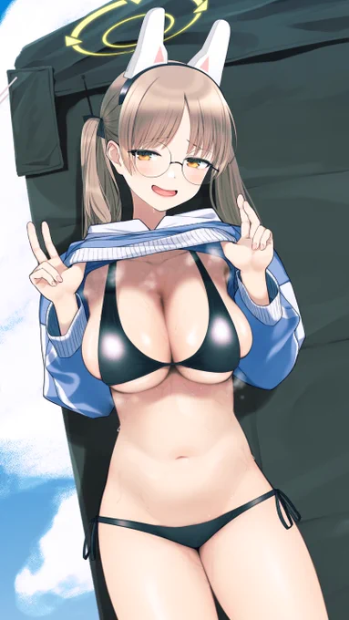 復刻で水着モエ来たから去年の再掲#ブルアカ#風倉モエ 