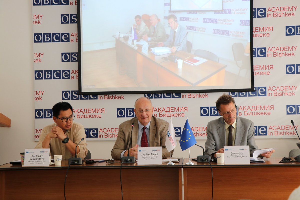 OSCE_Academy's tweet photo. Today, Policy makers, Experts, Researchers and Civil Society Reps discussed the #climatechange issues in research and policy in #CentralAsia during #JeanMonnetModule roundtable organized by @Rah_Sab 
@EUinKyrgyzstan https://t.co/BnlWB5hLBI