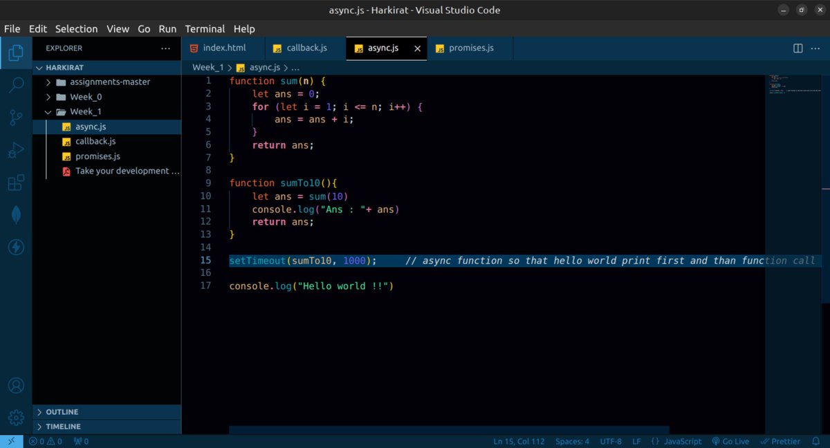 iamHemal45's tweet image. Day3,
I just completed week1 of @kirat_tw cohort. week1 is about javaScript basics and some advance about javaScript.
#100dayscodechallenge
#100xDevs