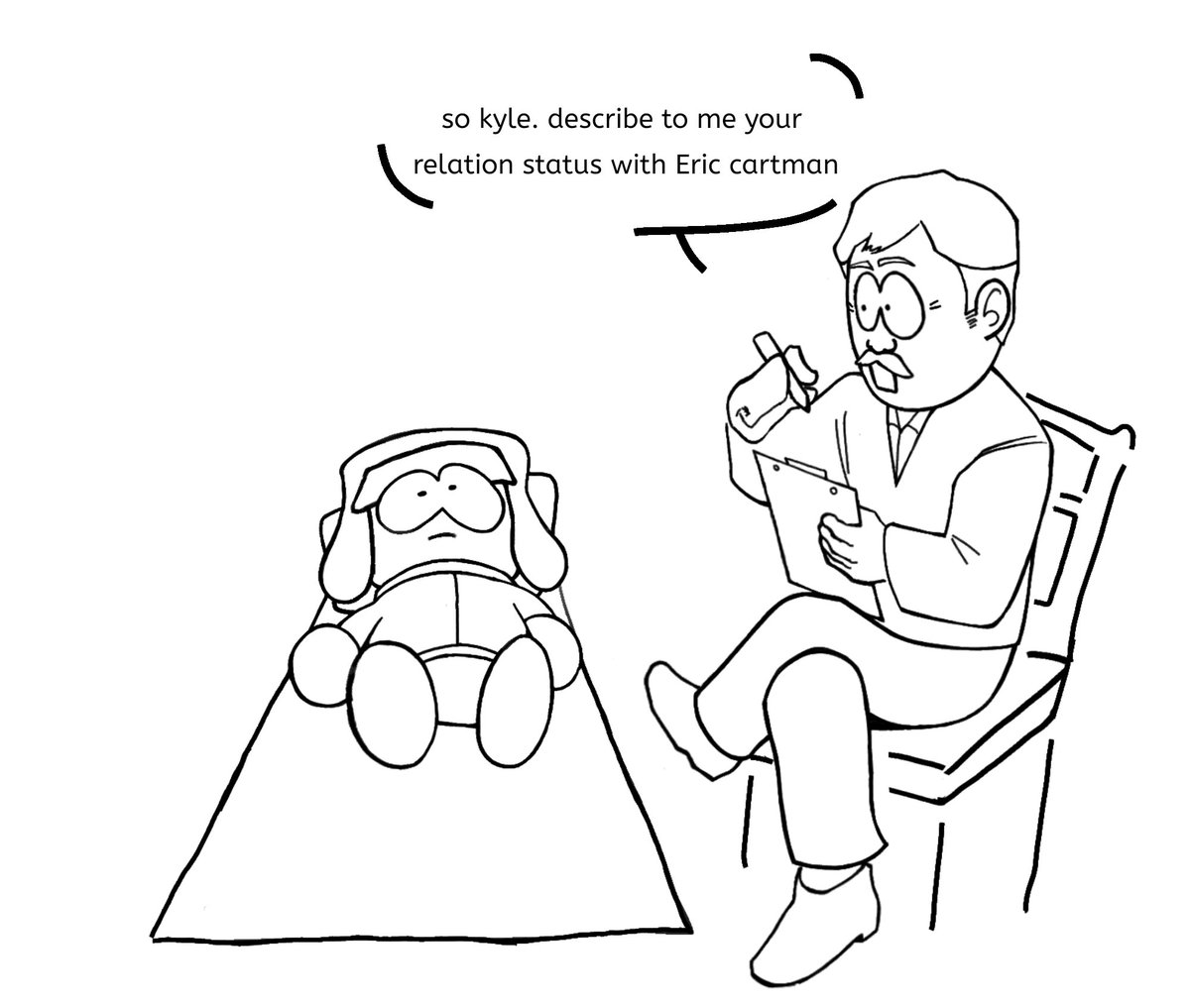 inasuw's tweet photo. Bad therapy results 😔
(I'll leave kyle alone swear 🙌)

#southpark #southparkfanart #sptwt #kylebrovloski #spkype #cartman #kyman #spkyman https://t.co/EXthoIwaAR