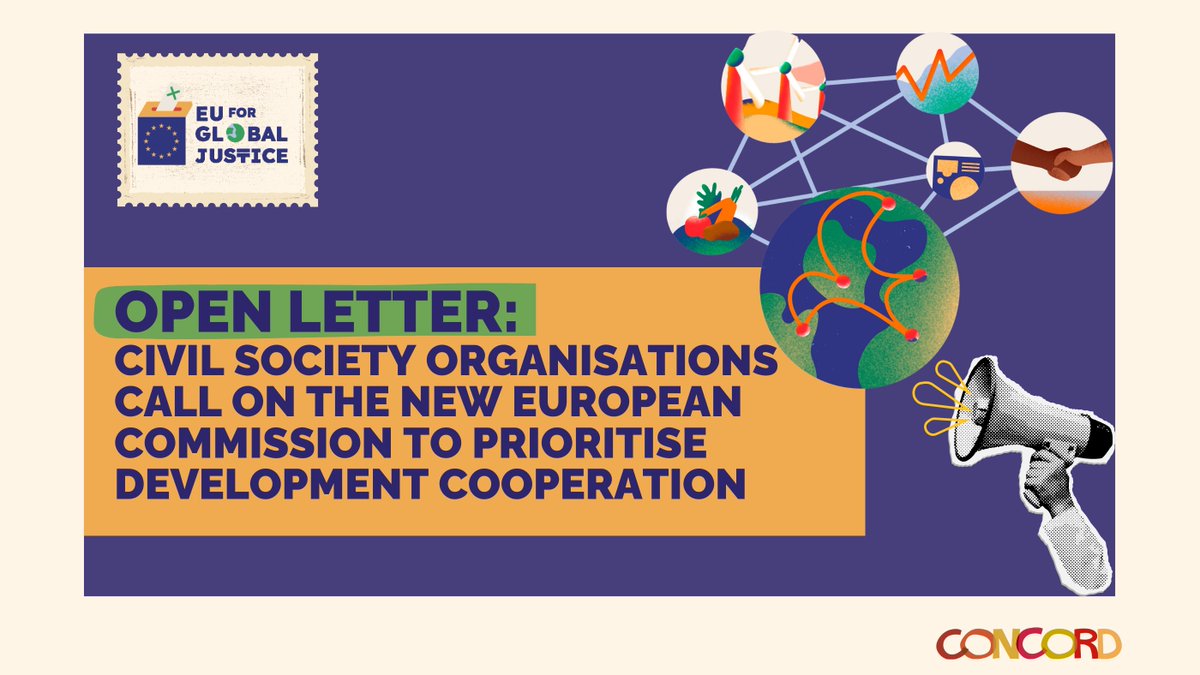 📩 As part of @CONCORD_Europe  we sent an open letter to President-nominee of the <a href="/EU_Commission/">European Commission</a>,  <a href="/vonderleyen/">Ursula von der Leyen</a>.

We call on her to stand up for sustainable development and deliver on the EU's commitment to the #SDGs now.

👇
bit.ly/openletter-EC-…

#EU4GlobalJustice