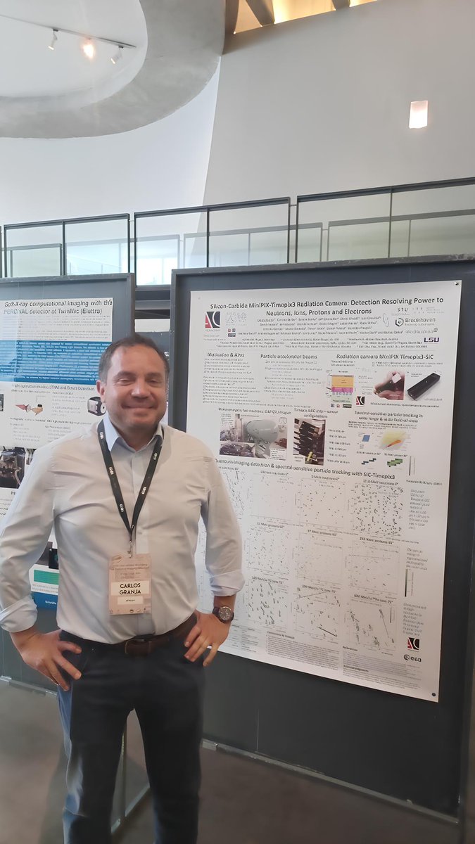 AdvacamC's tweet photo. Here' @CarlosPrague at #iWoRiD, presenting his research on the application of #particletracking technology in #protonradiotherapy.

Our researchers together with scientists from @PTCCzech and @CzechMetrology developed a method with a real use in clinical medicine. https://t.co/l03QDQvCjQ