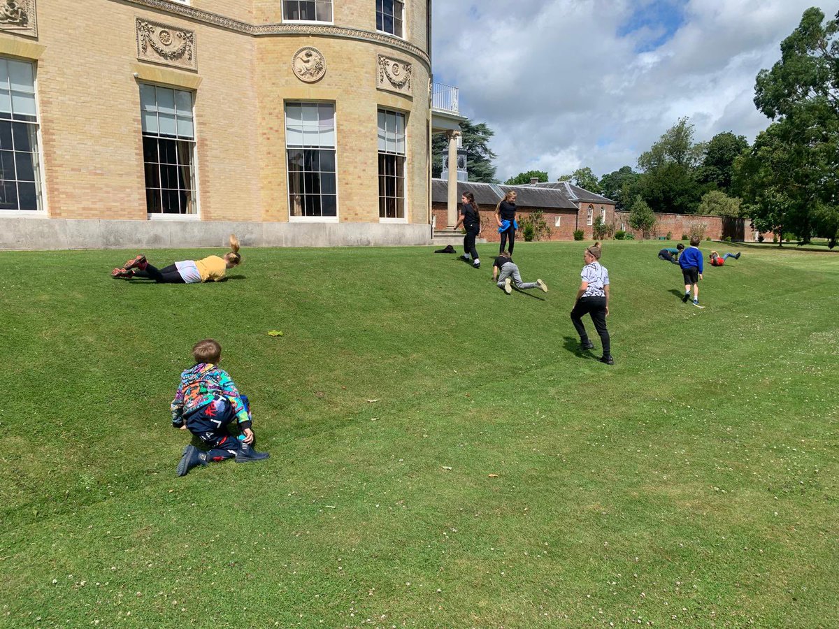 The children enjoyed rolling down the hill after their tour around Belmont House. <a href="/BelmontHseGdns/">Belmont House and Gardens</a>