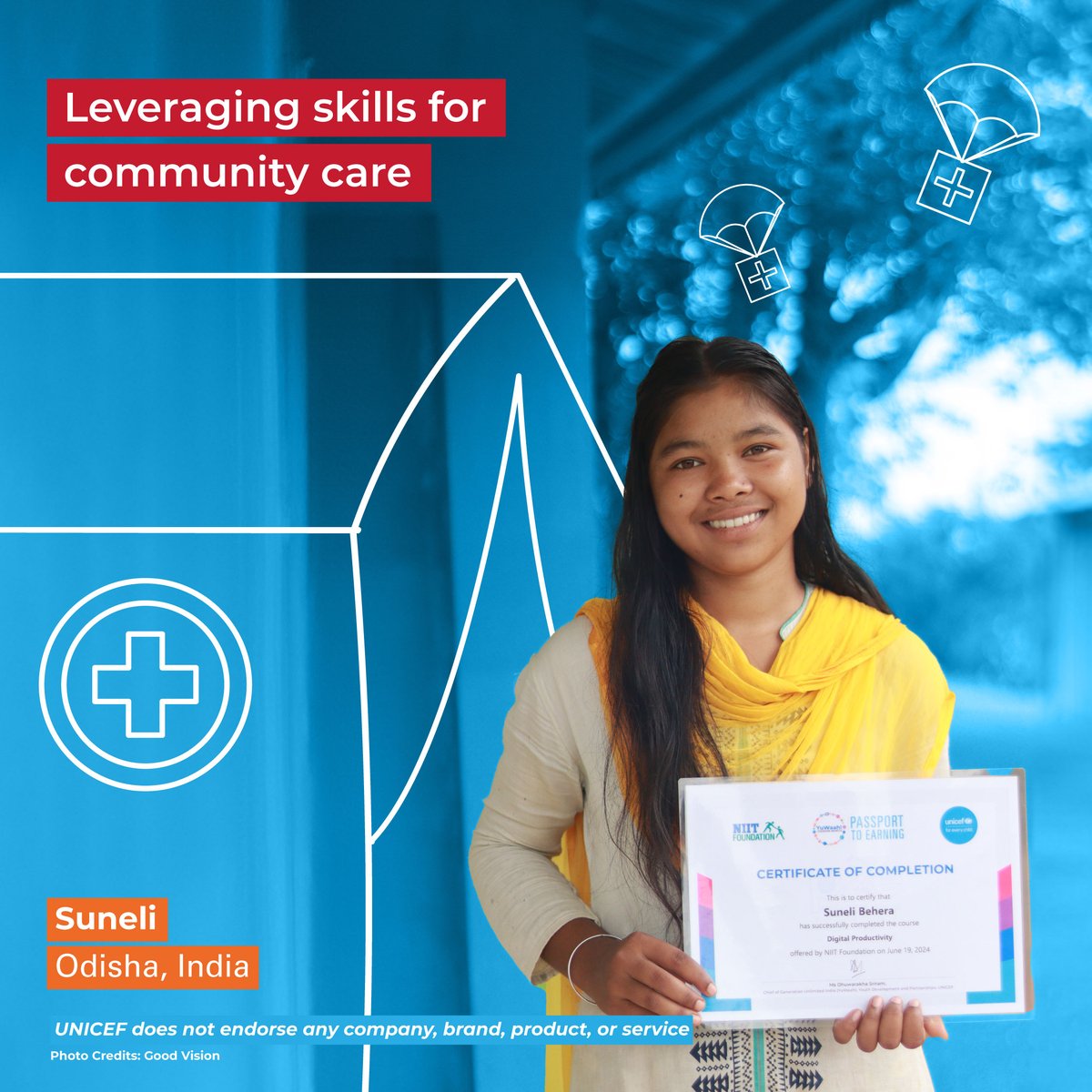 Suneli found financial independence through Passport to Earning (P2E). Now she is a community leader, organizing free eye camps to raise awareness.
Her journey shows P2E's impact on 2M+ learners across 🇮🇳.
Proud to work together with <a href="/YuWaahIndia/">YuWaah (Generation Unlimited India) at UNICEF</a>  <a href="/UNICEFIndia/">UNICEF India</a> <a href="/GenUnlimited_/">Generation Unlimited</a>
